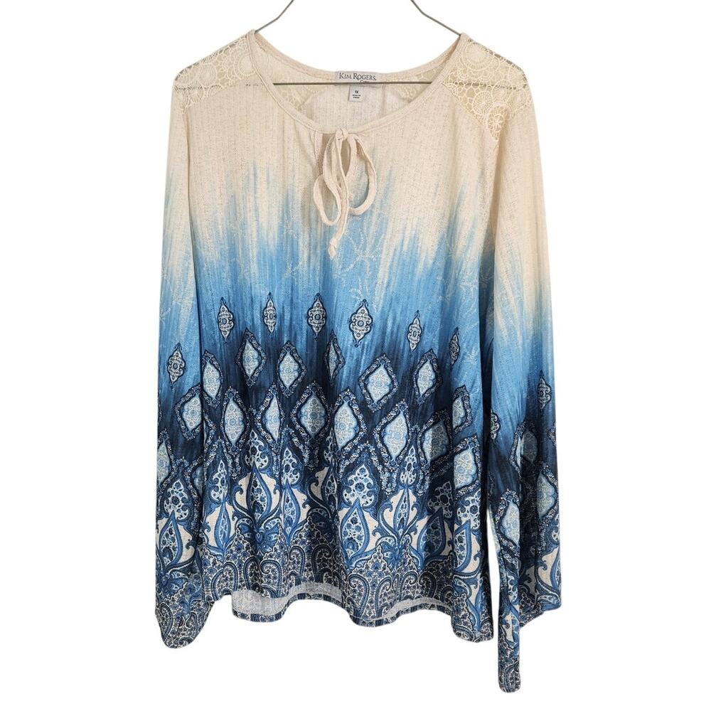 Kim Rogers Ombre Long Sleeve Top - Women's Plus Size 1X